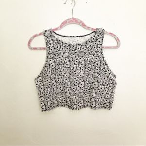 Aeropostale Daisy black white crop tank top